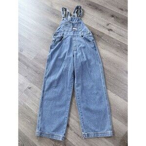 Lana Roux Bib Overalls Womens Large Denim Straight Dark Wash 90s Retro